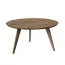 Einfacher Couchtisch Erdre 04, mit 90 cm Durchmesser, aus Massivholz Eiche, Farbe: Tabacco, Maße: 90 x 90 x 48 cm, Tischplatte: 2 cm, hochwertige Verarbeitung