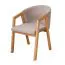 Polsterstuhl Doustre 02, Farbe: Beige, aus massiver Wildeiche, Polsterung: Samt, mit Armlehnen, Maße: 78 x 53 x 64 cm, ergonomisch und ästhetisch