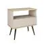 Schlichtes Nachtkästchen mit einer Schublade Horsham 75, Farbe: Beige, Maße: 59 x 54 x 39 cm, Beine: Schwarz, ein Ablagefach, ABS, für Schlafzimmer