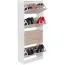 Schuhschrank mit 4 Kippfächern, Farbe: Weiß / Sonoma Eiche - Abmessungen: 125 x 50 x 24 cm (H x B x T), für ca. 24 Paar Schuhe