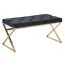 Sitzbank eckig aus Samt, Farbe: Schwarz / Gold - Abmessungen: 46 x 90 x 44 cm (H x B x T)