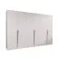 Drehtürenschrank | Farbe: Weiß | ABS-Kanten | 3 Meter breit | 3 Kleiderstangen | Soft-Close-Funktion | Griffe: Kaschmir | 3 Fächer | Maße: 300 x 52 x 202 cm