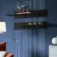 Dunkle Wohnwand Hompland 12, Farbe: Schwarz - Abmessungen: 170 x 260 x 40 cm (H x B x T), mit Push-to-open Funktion