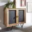 Kommode / Sideboard, Farbe: Anthrazit / Mango, teilmassiv - Abmessungen: 75 x 80 x 35 cm (H x B x T)