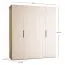 Falttür / Kleiderschrank | Farbe: Beige / Eiche | 2 Türen | inkl. LED-Beleuchtung mit Bewegungssenor | 200 x 60 x 225 cm | Soft-Close-Funktion | Griffe: Metall