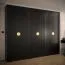 Kleiderschrank mit 6 Fächer Beskiden 04, Farbe: Schwarz - Abmessungen: 236,5 x 100 x 47 cm (H x B x T)
