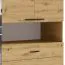 Moderner Kleiderschrank / Drehtürenschrank Eretria 01, Farbe: Eiche Artisan, zwei Schubladen, eine Spiegeltür, sieben Fächer, Maße: 200 x 158 x 54,5 cm