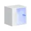 6er Set Hängeschränke und Hängevitrinen Volleberg 97, Farbe: Weiß - Abmessungen: 80 x 150 x 25 cm (H x B x T), mit LED-Beleuchtung