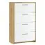 Schuhschrank Belvun 4 | Farbe: Eiche Artisan/Weiß matt | 4 Kippfächer | viel Stauraum auf wenig Fläche | 69 x 25 x 151 cm | Garderobe | Flur