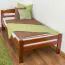 Einzelbett "Easy Premium Line" K1/2n, Buche Vollholz massiv kirschrot lackiert - Liegefläche: 90 x 190 cm