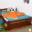 Jugendbett "Easy Premium Line" K4, inkl. 2 Schubladen und 1 Abdeckblende, 140 x 200 cm Buche Vollholz massiv kirschrot lackiert
