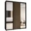 Schwarzer Kleiderschrank mit Spiegeln Mina, schwarze Metallgriffe, inklusive Anti-Staubbürsten, platzsparend, viel Stauraum, 235,2 x 190 x 60 cm