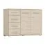 Sideboard / Kommode | Comarca 28 | Eiche | 3 Fächer | 4 Schubladen | 2 Türen | 96 x 135 x 45 cm | Einfarbig | Holzoptik | Griffe silberfarben
