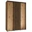 Eichenfarbener Schiebetürenschrank Mina, viel Stauraum, Anti Staubbürsten, Metallgriffe in Schwarz, Vorderseite aus Laminatplatten, 235,2 x 170 x 60 cm