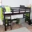 Hochbett 90 x 190 cm, "Easy Premium Line" K22/n, Buche Massivholz Schokobraun, teilbar