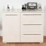 Kommode Siumu 12, Farbe: Beige / Beige Hochglanz - 85 x 107 x 45 cm (H x B x T)
