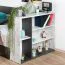 Jugendzimmer Regal für Bett Ohey 12, Farbe: Dunkelgrau / Hellgrau - Abmessungen: 75 x 94 x 25 cm (H x B x T)