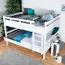 Etagenbett 160 x 200 cm für Erwachsene "Easy Premium Line" K24/n, Kopf- und Fußteil gerade, Buche Massivholz weiß lackiert, teilbar