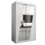 Schiebetürenschrank / Kleiderschrank Guajara 02 mit Spiegel, Farbe: Weiß matt - Abmessungen: 200 x 120 x 62 cm (H x B x T)