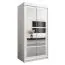 Schiebetürenschrank / Kleiderschrank Aizkorri 01B mit Spiegel, Farbe: Weiß matt - Abmessungen: 200 x 100 x 62 cm (H x B x T)