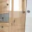 Drehtürenschrank / Kleiderschrank Sirte 01, Farbe: Eiche / Weiß / Grau Hochglanz - Abmessungen: 190 x 80 x 50 cm (H x B x T)