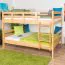 Etagenbett 140 x 190 cm für Erwachsene "Easy Premium Line" K24/n, Kopf- und Fußteil gerade, Buche Massivholz Natur lackiert, teilbar