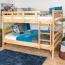 Etagenbett / Stockbett 160 x 190 cm "Easy Premium Line" K24/n, Kopf- und Fußteil gerade, Buche Massivholz Natur lackiert, teilbar
