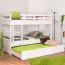 Stockbett für Erwachsene "Easy Premium Line" K19/h inkl. Liegeplatz und 2 Abdeckblenden, Kopf- und Fußteil mit Löchern, Buche Vollholz massiv Weiß - 90 x 200 cm (B x L), teilbar