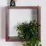 Hängeregal / Wandregal Kiefer massiv Vollholz Walnussfarben Junco 283A - 30 x 30 x 12 cm (H x B x T)