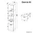 Jugendzimmer - Schrank Dennis 03, Farbe: Esche / Weiß - Abmessungen: 188 x 35 x 40 cm (H x B x T)