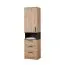 Eckkleiderschrank - Set B Fafe | 3-teilig | Farbe: Eiche Artisan / Schwarz | viel Stauraum | Soft-Close-Funktion | Kleiderschrank | 6 Schubladen