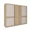 Schiebetürenschrank / Kleiderschrank | 2 Kleiderstangen | 7 Fächer | Eiche Cremona / Kaschmir | 270 x 62 x 220 cm | 3 Schiebetüren