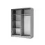 Schiebetürenschrank / Kleiderschrank Nikea, Farbe: Grafit - Abmessungen: 198 x 150 x 60 cm (H x B x T)