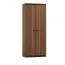 Kleiderschrank Mojokerto 24, Farbe: Walnuss / Schwarz - Abmessungen: 194 x 80 x 39 cm (H x B x T)