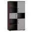 Regal Tabubil 19, Farbe: Wenge / Grau - Abmessungen: 145 x 80 x 41 cm (H x B x T)
