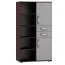 Regal Tabubil 17, Farbe: Wenge / Grau - Abmessungen: 145 x 80 x 41 cm (H x B x T)