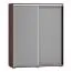 Schiebetürenschrank / Kleiderschrank Tabubil 20, Farbe: Wenge / Grau - Abmessungen: 145 x 120 x 41 cm (H x B x T)
