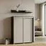 Schiebetürenschrank / Kleiderschrank Tabubil 20, Farbe: Wenge / Grau - Abmessungen: 145 x 120 x 41 cm (H x B x T)
