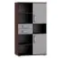 Regal Tabubil 18, Farbe: Wenge / Grau - Abmessungen: 145 x 80 x 41 cm (H x B x T)