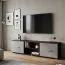 TV-Unterschrank Tabubil 10, Farbe: Wenge / Grau - Abmessungen: 48 x 180 x 48 cm (H x B x T)