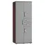 Schrank Tabubil 30, Farbe: Wenge / Grau - Abmessungen: 200 x 80 x 60 cm (H x B x T)