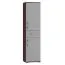 Schrank Tabubil 24, Farbe: Wenge / Grau - Abmessungen: 200 x 50 x 41 cm (H x B x T)