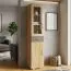 Vitrine Ciomas 30, Farbe: Sonoma Eiche / Grau - Abmessungen: 190 x 40 x 40 cm (H x B x T)