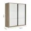 Kleiderschrank / Schiebeürenschrank | 1 Kleiderstange | 200 x 49 x 215 cm | Eiche Premium / Weiß | 6 Fächer | 5 Einlegeböden | 2 Türen