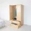 Kleiderschrank Massivholz natur 010 - Abmessung 190 x 90 x 60 cm (H x B x T)