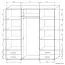 Schiebetürenschrank / Kleiderschrank Rabaul 40, Farbe: Sonoma Eiche hell / Sonoma Eiche dunkel - Abmessungen: 210 x 180 x 60 cm (H x B x T)