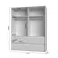 Kleiderschrank mit Spiegel Papauta 06, Farbe: Kaschmir / Eiche dunkel - Abmessungen: 226 x 187 x 60 cm (H x B x T)