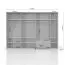 Drehtürenschrank / Kleiderschrank mit Rahmen Siumu 37, Farbe: Weiß / Weiß Hochglanz - 226 x 322 x 60 cm (H x B x T)