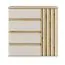 Kommode | 80 x 34 x 80 cm | Eiche Artisan / Beige-Kaschmir | 1 Tür | 4 Schubladen | 2 Fächer | Alexandroupoli 02