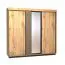 Schiebetürenschrank / Kleiderschrank Trevalli 19, Farbe: Eiche / Schwarz - Abmessungen: 224 x 240 x 66 cm (H x B x T)